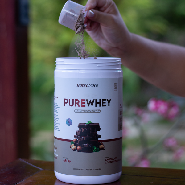 Purewhey Protein - Chocolate c/ Creme de Avelã 450g – segunda imagem