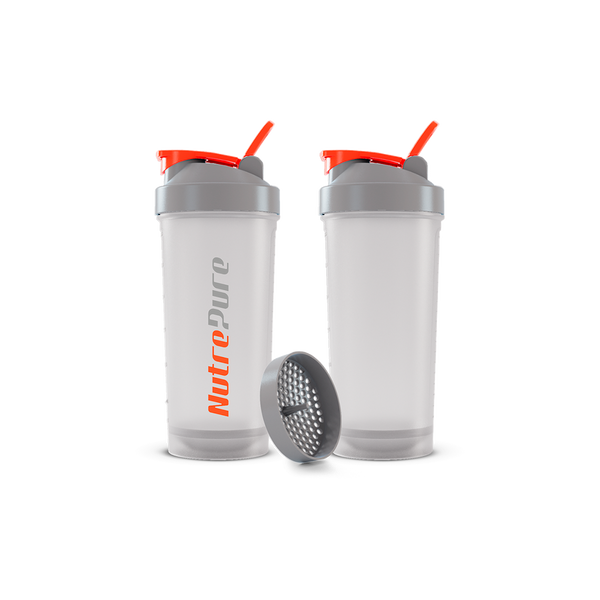 Coqueteleira 600ml - Cinza c/ Laranja