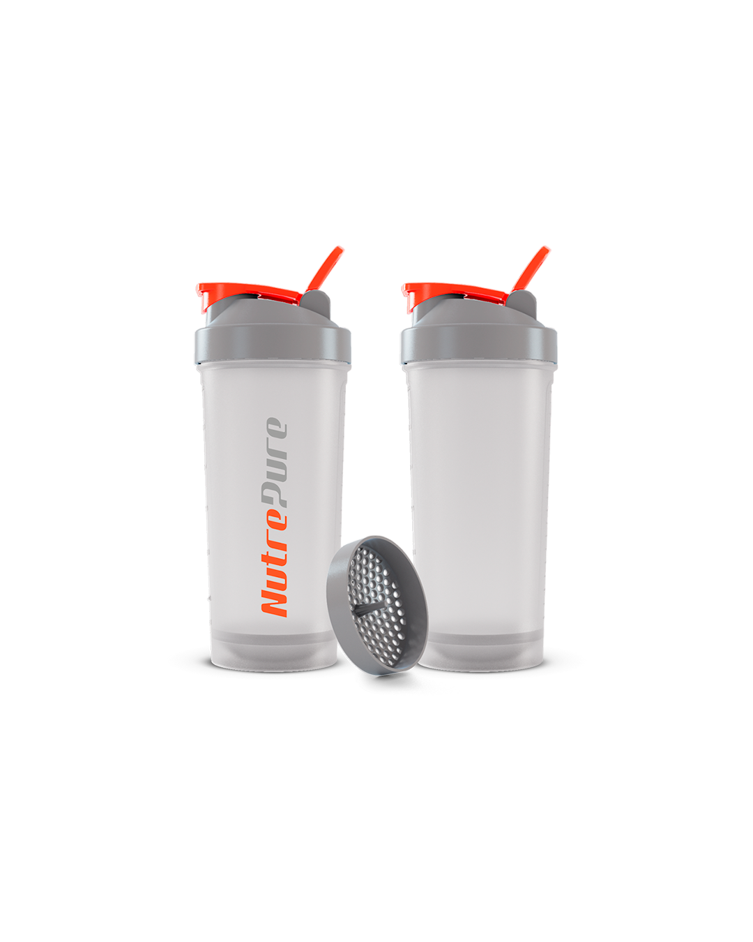 Coqueteleira 600ml - Cinza c/ Laranja