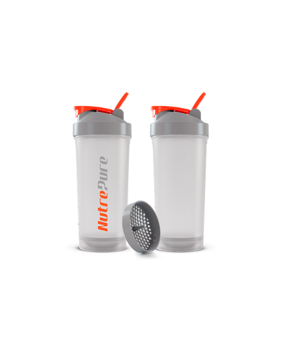 Coqueteleira 600ml - Cinza c/ Laranja