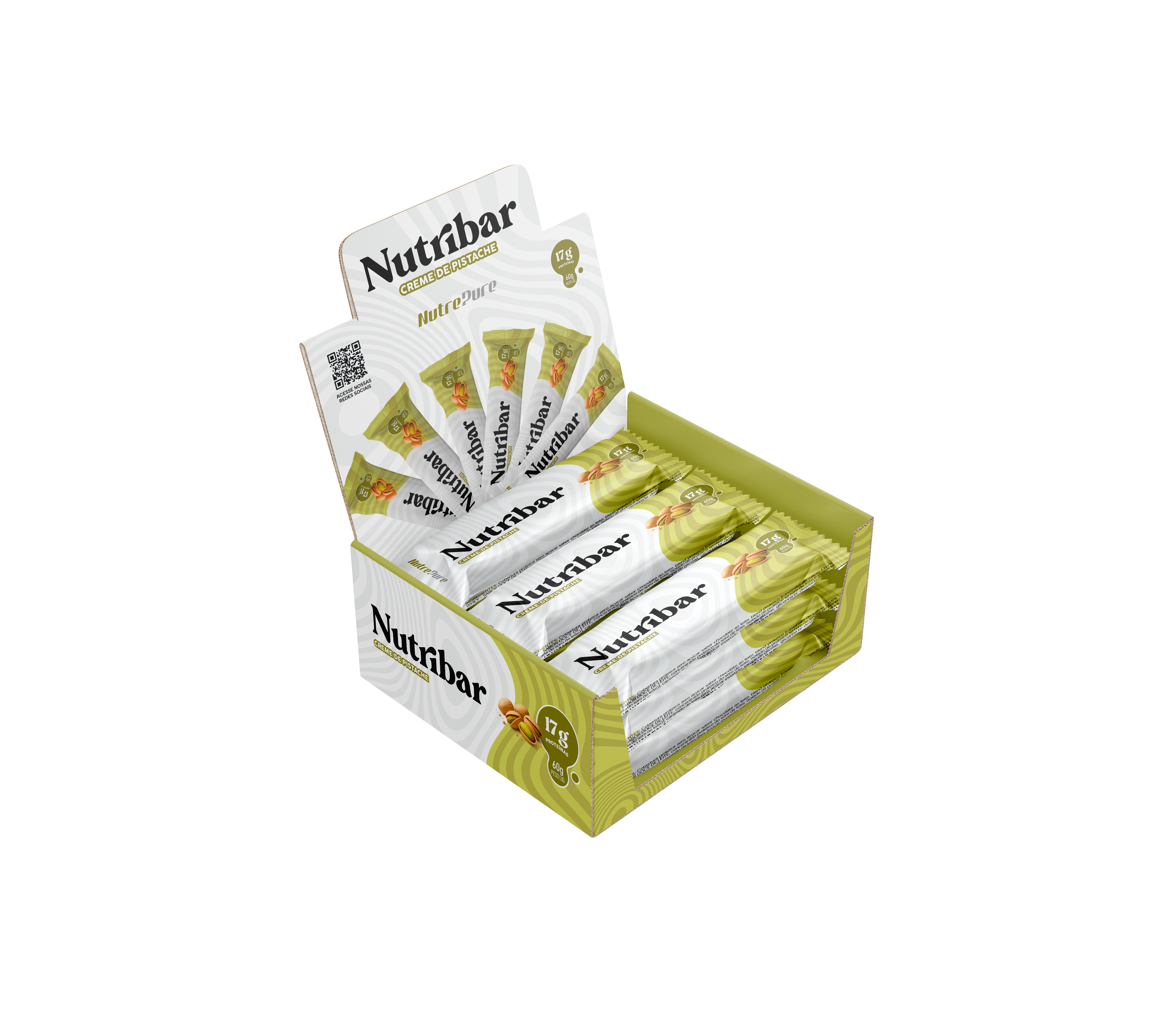 Nutribar Creme de Pistache 60g - 12 unidades – Nutrepure